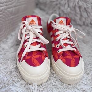 Adidas Red and Pink Sneakers Classic Low-Top Style